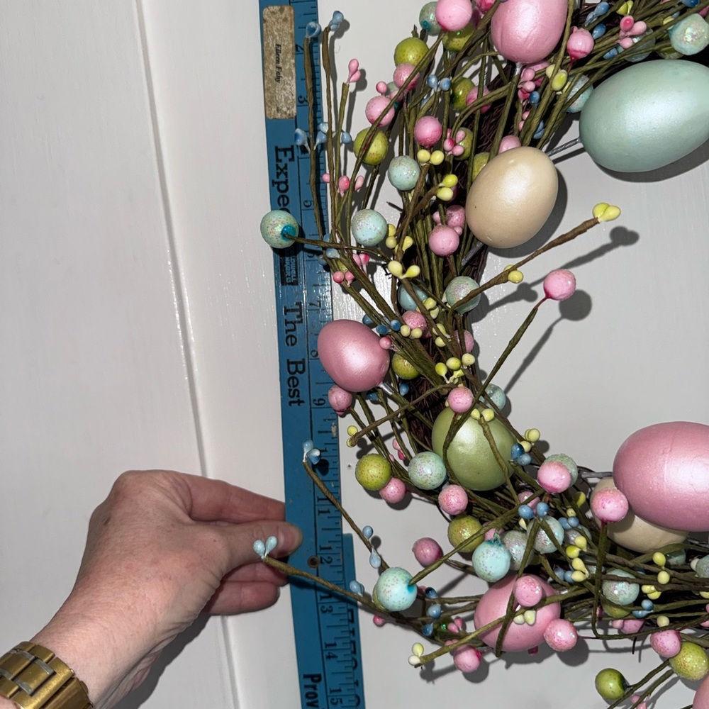 Easter - Pastel Egg Spring Wreath - Home Holiday Decor 12 in - Picture 8 of 9